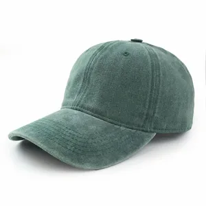 Klassische grüne gewaschene Baumwoll-Baseballkappe im Vintage-Look für Outdoor-Aktivitäten