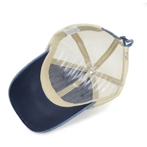 Klassische Denim Mesh Baseballcap, atmungsaktiver Sommer Trucker Hat mit verstellbarem Riemen.