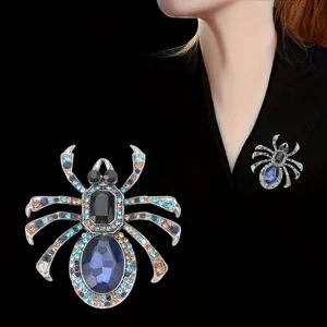 Broche Araignée en Alliage de Zinc avec Strass Vintage pour Femme Épingle de Revers Insecte pour Costume Bijoux de Mode