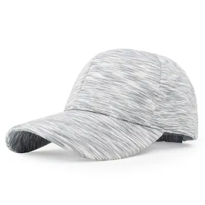 Detailed close-up showing the grey and white mélange texture of this sports baseball cap