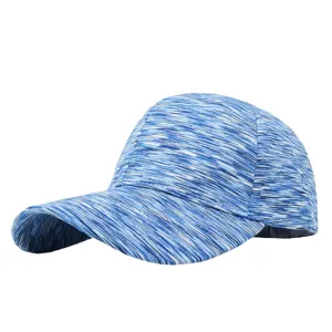 Breathable blue and white tie-dye sports baseball cap for outdoor running and sun protection