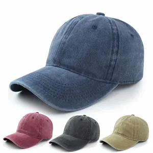 Vintage Gewaschene Baumwolle Baseballkappe Unisex Einfarbig Used-Look Dad Hat Verstellbar Einfarbig Retro Mode Lässige Outdoor Sonnenkappe