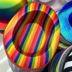 Regenbogen gestreifter Zylinder für Karneval und Clown Cosplay Kostüme, lustiges Design