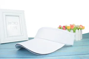 Professional white sports sun visor hat for women featuring a curved brim for sun protection