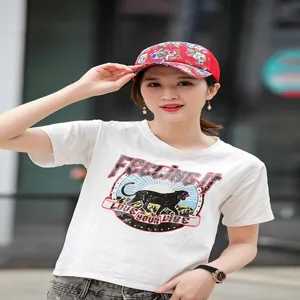 Stylish women's breathable red floral baseball cap for outdoor sun protection and travel