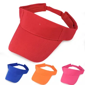 Women Summer Sun Visor Hat Cotton Polyester Empty Top Adjustable Sporty Casual Running Sun Protection Breathable Visor Cap