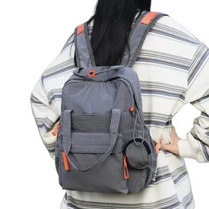 Sac à dos gris de grande capacité pour ordinateur portable et voyage, imperméable