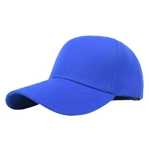 Solid color baseball cap with curved brim and velcro closure for outdoor sun protection