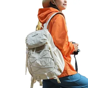 Leichter beige Nylon-Wanderrucksack mit Kordelzug für Outdoor Camping und Wandern