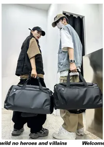 Grand sac de sport de voyage imperméable avec séparation sèche et humide pour fitness.