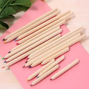 Macro detail of high-quality natural wood colored pencils for student art and drawing