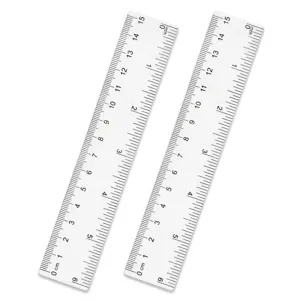 15cm Kunststoff Transparentes Lineal Doppelskala Metrisch Zoll Messwerkzeug Für Studenten Schule Kunst Bürobedarf