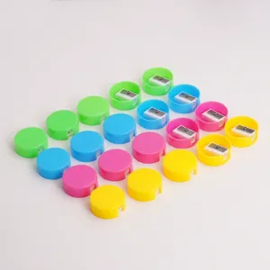 Set of high-quality colorful mini circular pencil sharpeners for students in bulk