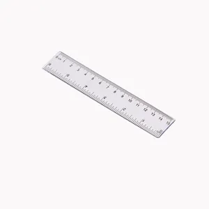 Clear transparent plastic straight ruler 15cm double sided scale student stationery art drawing tool.
