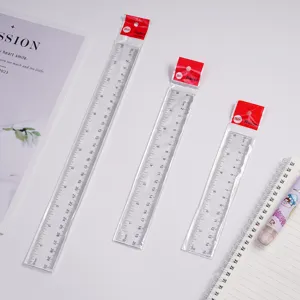 Transparent plastic rulers set 30cm 20cm 15cm drawing and drafting stationery tools