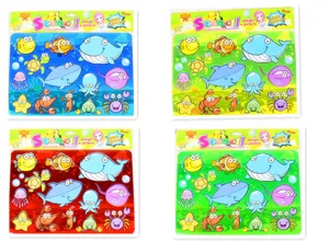 Set mit 4 Zeichenschablonen für Kinder, Ozean-Thema mit verschiedenen Meerestieren