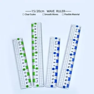 Transparent Plastic Wavy Edge Ruler For Student Office Drawing Measuring Tool High Precision School Stationery Straight Ruler