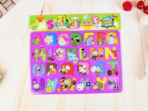 Bunte Alphabet-Zeichenschablone für Kinder mit Comic-Tiermustern in der Originalverpackung