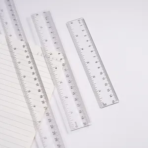 Transparent plastic ruler set student drawing office measuring tool clear scale stationery