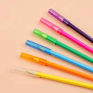 Cute glittery transparent plastic pencil protector caps for kids school stationery supplies