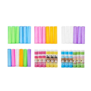 Colorful plastic pencil caps with glitter and cartoon bear designs for kids