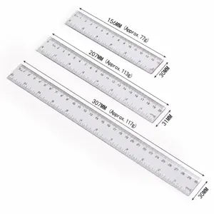 Transparent Plastic Straight Ruler Double Sided Printing Clear Student Drawing Stationery Measuring Ruler