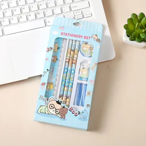 Children cartoon stationery set box, perfect gift for kids students school supplies.