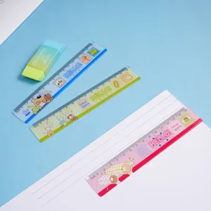Règles transparentes de 15 cm avec motifs d'ours et une gomme à effacer assortie