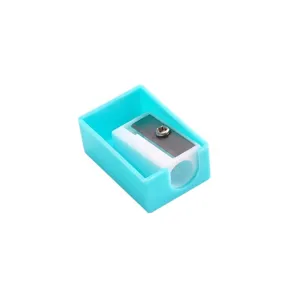 Temperamatite manuale quadrato azzurro minimalista per lo studio degli studenti