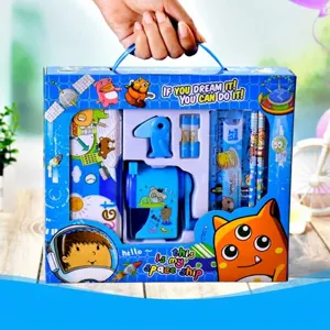 Cute Cartoon Bear Stationery Gift Set For Kids Primary School Students Including Pencil Case Sharpener Ruler Eraser Pencil Multi-Piece Learning Kit
