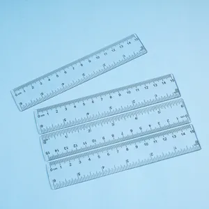 Lot de réglets de 15 cm en plastique transparent pour étudiants et outils de dessin