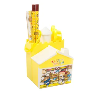 Creative cartoon house stationery set for kids school supplies with pencils and ruler