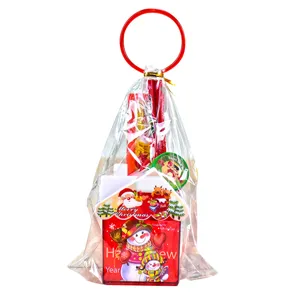 Festive 6-piece Christmas stationery gift set featuring cartoon Santa and snowman