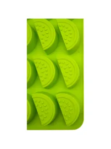 Detailed view showing the texture of a green watermelon slice silicone baking mold