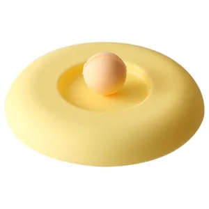 Creative yellow silicone cup lid with bell-shaped handle for dust-proof protection
