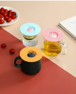 Creative cat ear silicone cup lids for leak-proof and dust-proof mug protection