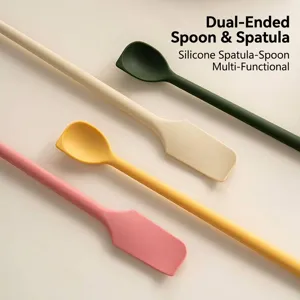 Double-headed silicone jam spatula and spoon for baking and cream scraping