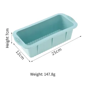 Moule à pain en silicone bleu clair pour la pâtisserie avec dimensions