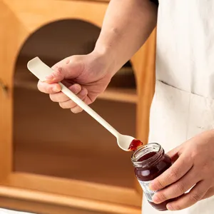 Long double-ended silicone jam spatula and spoon for baking and kitchen use