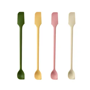 Set of 4 colorful double-headed silicone jam spatulas for kitchen baking and cream spreading.