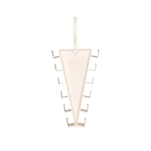 Minimalistische witte V-vormige hanger met dubbelzijdige haken voor kastorganisatie