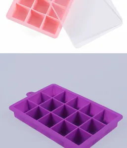 Moule à glaçons en silicone 15 grilles avec couvercle bac à glaçons carré flexible cuisine