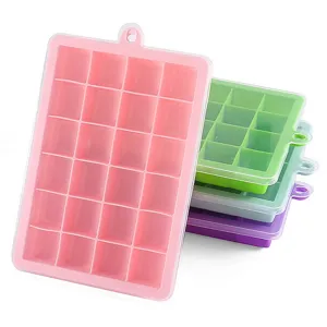 Bac à glaçons en silicone avec 15 grilles et couvercle, moule DIY pour cuisine maison.