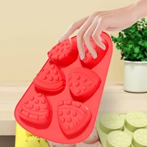 Fruit-shaped silicone cake mold for DIY baking, red watermelon and strawberry designs