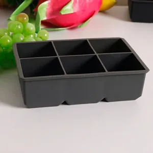 Molde grande de silicona para 6 cubitos de hielo, grado alimenticio para whisky