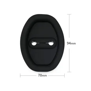 Universal black car door lock silicone protector pad with 94x70mm dimensions