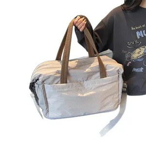 Bolso tote de viaje de gran capacidad con patrón de rejilla para deporte y oficina