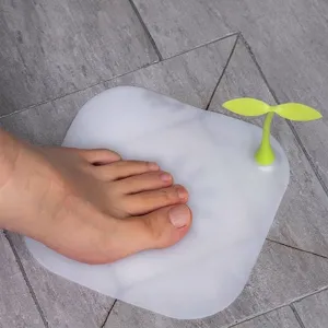 Creative sprout silicone floor drain cover with anti-slip suction for bathroom and kitchen