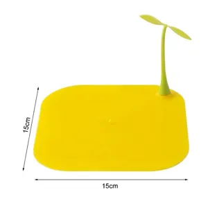 Creative sprout-shaped silicone drain cover with 15x15cm dimensions