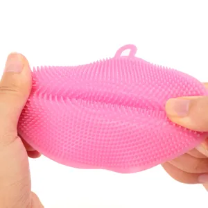 Hochwertige flexible rosa Silikon-Spülbürste für effizientes Reinigen in der Küche